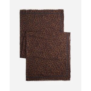 J. Crew‎ Rectangular Scarf Dark Coffee Animal Print NWT